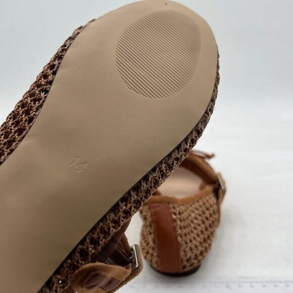 Miss Left Brown Cutout Bowknots Ankle Strap Mary Jane Round Toe Ballet Flats - Picture 6 of 8